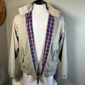 Eddie Bauer Men L Expedition Outfitters Vintage Harrington Barracuda Jacket Khak